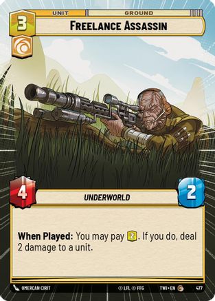 Freelance Assassin (Hyperspace) (477) - Twilight of the Republic Foil - Premium Star Wars: Unlimited Single from Twilight of the Republic - Just $0.08! Shop now at Game Crave Tournament Store