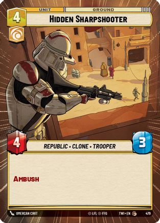 Hidden Sharpshooter (Hyperspace) (479) - Twilight of the Republic - Premium Star Wars: Unlimited Single from Twilight of the Republic - Just $0.08! Shop now at Game Crave Tournament Store