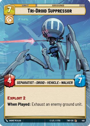 Tri-Droid Suppressor (Hyperspace) (482) - Twilight of the Republic Foil - Premium Star Wars: Unlimited Single from Twilight of the Republic - Just $0.08! Shop now at Game Crave Tournament Store