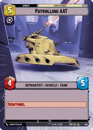 Patrolling AAT (Hyperspace) (495) - Twilight of the Republic Foil - Premium Star Wars: Unlimited Single from Twilight of the Republic - Just $0.14! Shop now at Game Crave Tournament Store