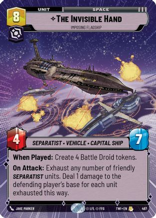 The Invisible Hand - Imposing Flagship (Hyperspace) (497) - Twilight of the Republic - Premium Star Wars: Unlimited Single from Twilight of the Republic - Just $0.72! Shop now at Game Crave Tournament Store