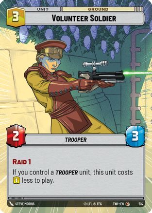 Volunteer Soldier (Hyperspace) (514) - Twilight of the Republic - Premium Star Wars: Unlimited Single from Twilight of the Republic - Just $0.08! Shop now at Game Crave Tournament Store