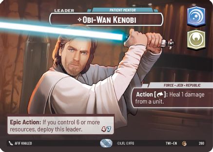 Obi-Wan Kenobi - Patient Mentor (Showcase) (260) - Twilight of the Republic Foil - Premium Star Wars: Unlimited Single from Twilight of the Republic - Just $45.20! Shop now at Game Crave Tournament Store