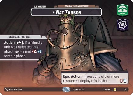 Wat Tambor - Techno Union Foreman (Showcase) (263) - Twilight of the Republic Foil - Premium Star Wars: Unlimited Single from Twilight of the Republic - Just $17.87! Shop now at Game Crave Tournament Store