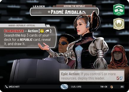 Padmé Amidala - Serving the Republic (Showcase) (265) - Twilight of the Republic Foil - Premium Star Wars: Unlimited Single from Twilight of the Republic - Just $22.21! Shop now at Game Crave Tournament Store
