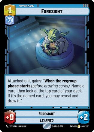 Foresight (068/257) - Twilight of the Republic Foil - Premium Star Wars: Unlimited Single from Twilight of the Republic - Just $0.10! Shop now at Game Crave Tournament Store