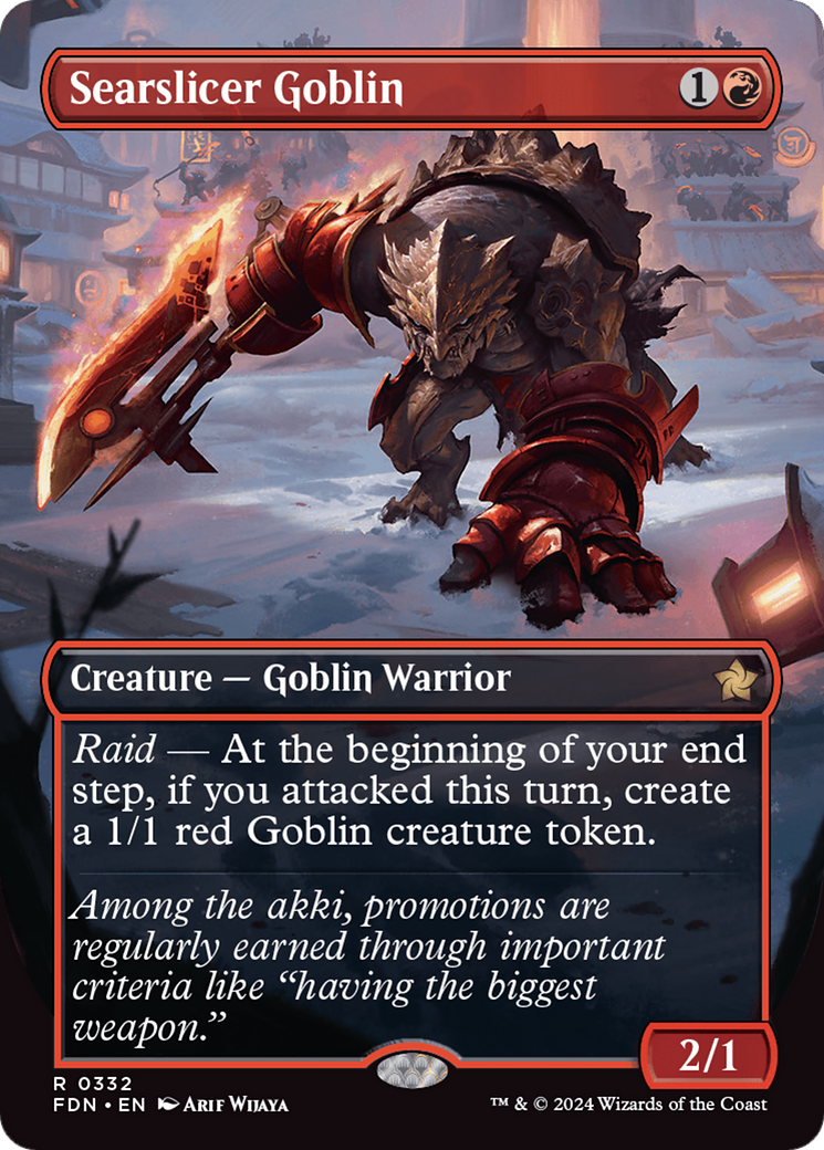 Searslicer Goblin (FDN-332) - Foundations (Borderless) Foil - Premium MTG Single from Wizards of the Coast - Just $2.14! Shop now at Game Crave Tournament Store