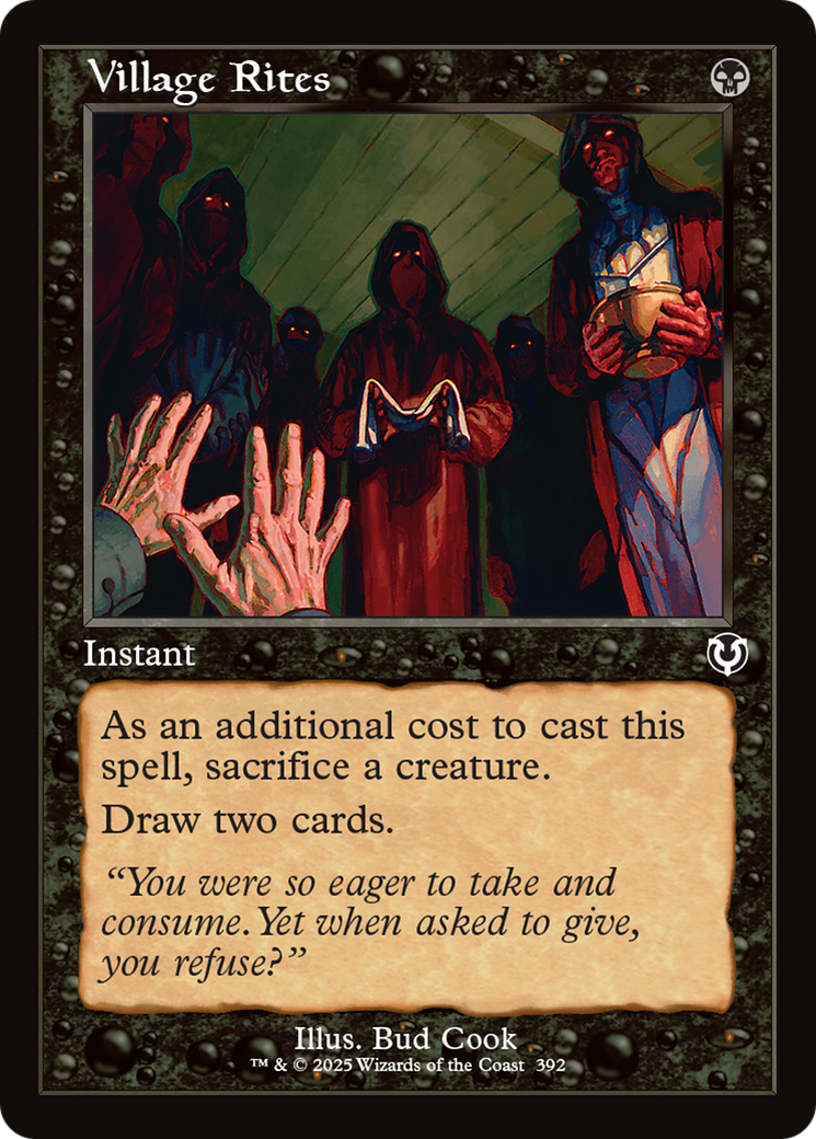 Village Rites (Retro Frame) (-392) - Innistrad Remastered - Premium MTG Single from Wizards of the Coast - Just $0.30! Shop now at Game Crave Tournament Store