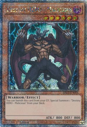 Destiny HERO - Malicious (Quarter Century Secret Rare) (RA03-EN001) - Quarter Century Bonanza 1st Edition - Premium Yugioh Single from Konami - Just $14.71! Shop now at Game Crave Tournament Store
