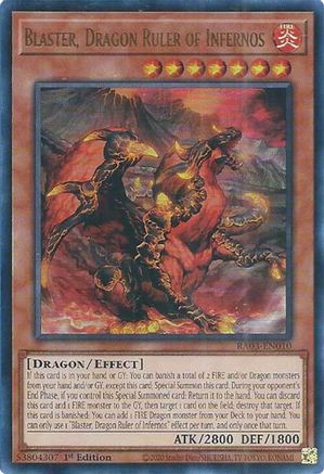 Blaster, Dragon Ruler of Infernos (UR) (RA03-EN010) - Quarter Century Bonanza 1st Edition - Premium Yugioh Single from Konami - Just $0.25! Shop now at Game Crave Tournament Store