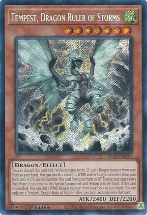 Tempest, Dragon Ruler of Storms (Secret Rare) (RA03-EN011) - Quarter Century Bonanza 1st Edition - Premium Yugioh Single from Konami - Just $0.40! Shop now at Game Crave Tournament Store