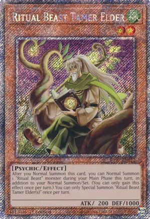 Ritual Beast Tamer Elder (Platinum Secret Rare) (RA03-EN012) - Quarter Century Bonanza 1st Edition - Premium Yugioh Single from Konami - Just $0.30! Shop now at Game Crave Tournament Store