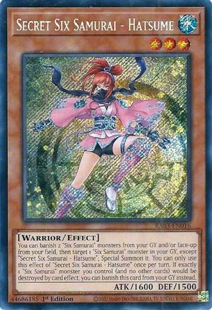 Secret Six Samurai - Hatsume (Secret Rare) (RA03-EN016) - Quarter Century Bonanza 1st Edition - Premium Yugioh Single from Konami - Just $0.25! Shop now at Game Crave Tournament Store