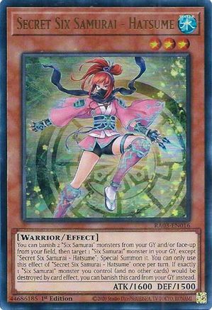 Secret Six Samurai - Hatsume (UR) (RA03-EN016) - Quarter Century Bonanza 1st Edition - Premium Yugioh Single from Konami - Just $0.25! Shop now at Game Crave Tournament Store