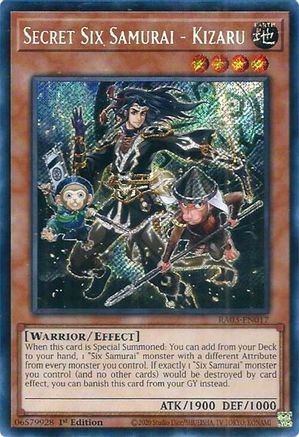 Secret Six Samurai - Kizaru (Secret Rare) (RA03-EN017) - Quarter Century Bonanza 1st Edition - Premium Yugioh Single from Konami - Just $0.25! Shop now at Game Crave Tournament Store