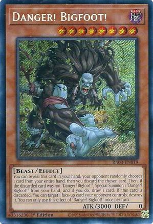 Danger! Bigfoot! (Secret Rare) (RA03-EN019) - Quarter Century Bonanza 1st Edition - Premium Yugioh Single from Konami - Just $0.25! Shop now at Game Crave Tournament Store