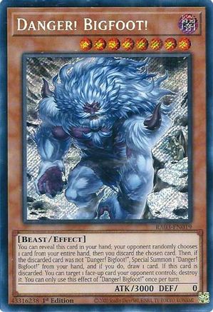 Danger! Bigfoot! (Alternate Art) (Secret Rare) (RA03-EN019) - Quarter Century Bonanza 1st Edition - Premium Yugioh Single from Konami - Just $0.25! Shop now at Game Crave Tournament Store