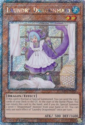 Laundry Dragonmaid (Platinum Secret Rare) (RA03-EN021) - Quarter Century Bonanza 1st Edition - Premium Yugioh Single from Konami - Just $0.69! Shop now at Game Crave Tournament Store