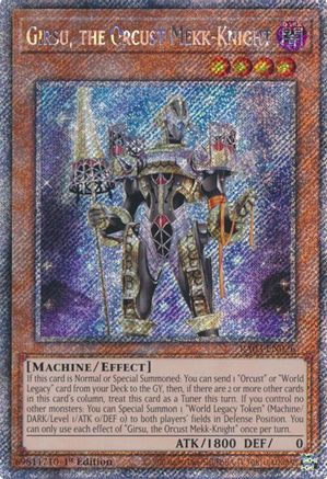 Girsu, the Orcust Mekk-Knight (Platinum Secret Rare) (RA03-EN026) - Quarter Century Bonanza 1st Edition - Premium Yugioh Single from Konami - Just $1.74! Shop now at Game Crave Tournament Store