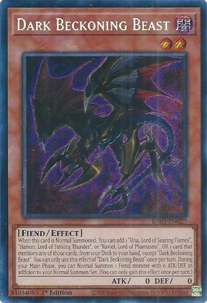 Dark Beckoning Beast (Secret Rare) (RA03-EN027) - Quarter Century Bonanza 1st Edition - Premium Yugioh Single from Konami - Just $0.25! Shop now at Game Crave Tournament Store