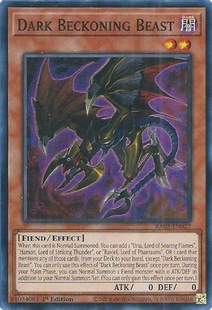 Dark Beckoning Beast (RA03-EN027) - Quarter Century Bonanza 1st Edition - Premium Yugioh Single from Konami - Just $0.25! Shop now at Game Crave Tournament Store