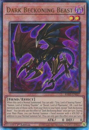 Dark Beckoning Beast (PUR) (RA03-EN027) - Quarter Century Bonanza 1st Edition - Premium Yugioh Single from Konami - Just $0.25! Shop now at Game Crave Tournament Store