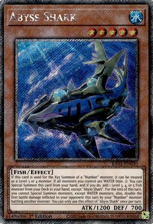 Abyss Shark (Platinum Secret Rare) (RA03-EN030) - Quarter Century Bonanza 1st Edition - Premium Yugioh Single from Konami - Just $0.48! Shop now at Game Crave Tournament Store