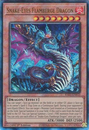 Snake-Eyes Flamberge Dragon (PUR) (RA03-EN033) - Quarter Century Bonanza 1st Edition - Premium Yugioh Single from Konami - Just $0.27! Shop now at Game Crave Tournament Store