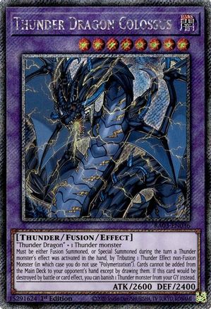 Thunder Dragon Colossus (Platinum Secret Rare) (RA03-EN036) - Quarter Century Bonanza 1st Edition - Premium Yugioh Single from Konami - Just $1.04! Shop now at Game Crave Tournament Store