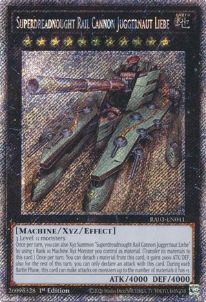 Superdreadnought Rail Cannon Juggernaut Liebe (Platinum Secret Rare) (RA03-EN041) - Quarter Century Bonanza 1st Edition - Premium Yugioh Single from Konami - Just $0.46! Shop now at Game Crave Tournament Store