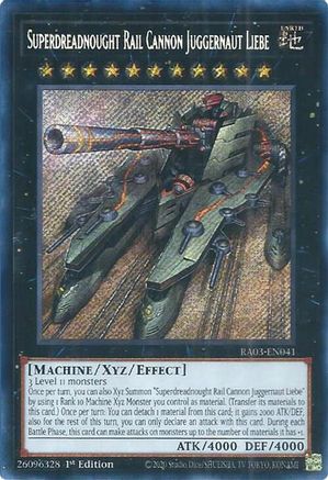 Superdreadnought Rail Cannon Juggernaut Liebe (Secret Rare) (RA03-EN041) - Quarter Century Bonanza 1st Edition - Premium Yugioh Single from Konami - Just $0.25! Shop now at Game Crave Tournament Store