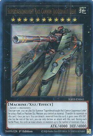 Superdreadnought Rail Cannon Juggernaut Liebe (UR) (RA03-EN041) - Quarter Century Bonanza 1st Edition - Premium Yugioh Single from Konami - Just $0.25! Shop now at Game Crave Tournament Store