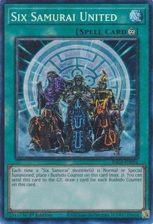 Six Samurai United (PCR) (RA03-EN054) - Quarter Century Bonanza 1st Edition - Premium Yugioh Single from Konami - Just $0.22! Shop now at Game Crave Tournament Store