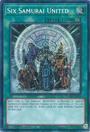 Six Samurai United (Secret Rare) (RA03-EN054) - Quarter Century Bonanza 1st Edition - Premium Yugioh Single from Konami - Just $0.25! Shop now at Game Crave Tournament Store