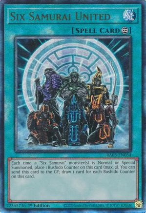 Six Samurai United (PUR) (RA03-EN054) - Quarter Century Bonanza 1st Edition - Premium Yugioh Single from Konami - Just $0.26! Shop now at Game Crave Tournament Store