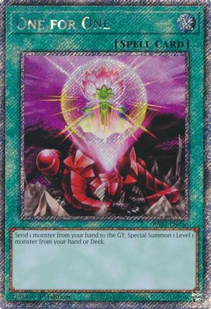 One for One (Platinum Secret Rare) (RA03-EN056) - Quarter Century Bonanza 1st Edition - Premium Yugioh Single from Konami - Just $1.24! Shop now at Game Crave Tournament Store
