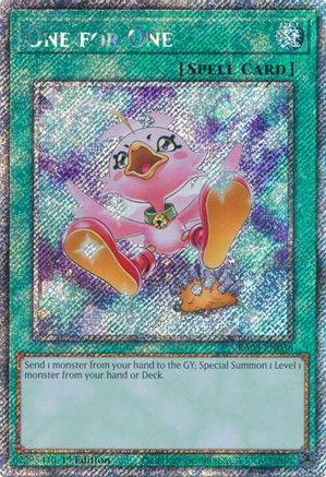 One for One (Alternate Art) (Platinum Secret Rare) (RA03-EN056) - Quarter Century Bonanza 1st Edition - Premium Yugioh Single from Konami - Just $1.34! Shop now at Game Crave Tournament Store