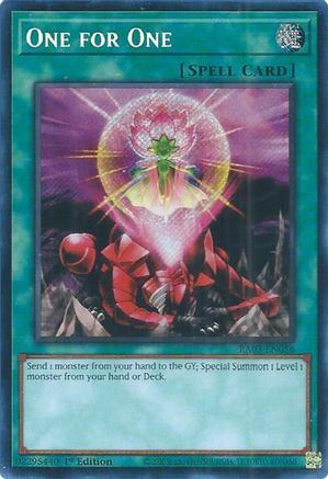 One for One (Secret Rare) (RA03-EN056) - Quarter Century Bonanza 1st Edition - Premium Yugioh Single from Konami - Just $0.37! Shop now at Game Crave Tournament Store