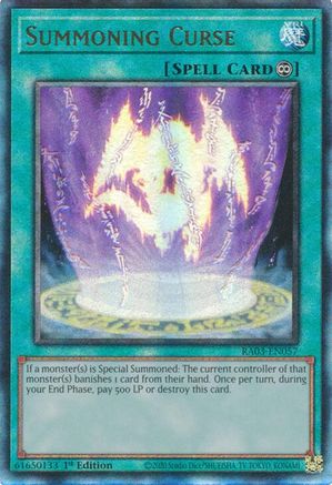 Summoning Curse (PUR) (RA03-EN057) - Quarter Century Bonanza 1st Edition - Premium Yugioh Single from Konami - Just $0.25! Shop now at Game Crave Tournament Store