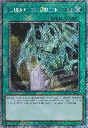 Return of the Dragon Lords (Platinum Secret Rare) (RA03-EN060) - Quarter Century Bonanza 1st Edition - Premium Yugioh Single from Konami - Just $0.94! Shop now at Game Crave Tournament Store