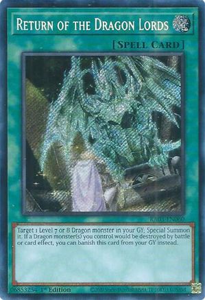 Return of the Dragon Lords (Secret Rare) (RA03-EN060) - Quarter Century Bonanza 1st Edition - Premium Yugioh Single from Konami - Just $0.30! Shop now at Game Crave Tournament Store