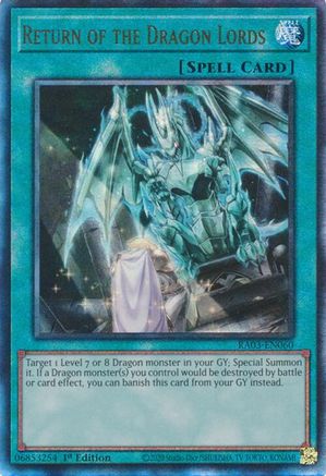 Return of the Dragon Lords (PUR) (RA03-EN060) - Quarter Century Bonanza 1st Edition - Premium Yugioh Single from Konami - Just $0.37! Shop now at Game Crave Tournament Store
