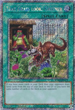 That Grass Looks Greener (Platinum Secret Rare) (RA03-EN063) - Quarter Century Bonanza 1st Edition - Premium Yugioh Single from Konami - Just $1.22! Shop now at Game Crave Tournament Store