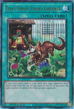 That Grass Looks Greener (PUR) (RA03-EN063) - Quarter Century Bonanza 1st Edition - Premium Yugioh Single from Konami - Just $0.42! Shop now at Game Crave Tournament Store