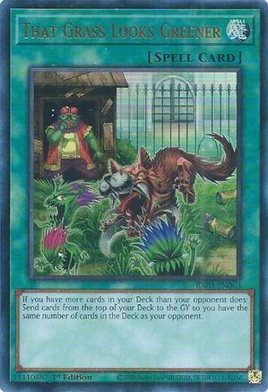 That Grass Looks Greener (UR) (RA03-EN063) - Quarter Century Bonanza 1st Edition - Premium Yugioh Single from Konami - Just $0.25! Shop now at Game Crave Tournament Store