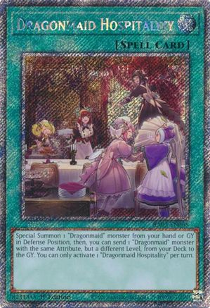 Dragonmaid Hospitality (Platinum Secret Rare) (RA03-EN068) - Quarter Century Bonanza 1st Edition - Premium Yugioh Single from Konami - Just $0.62! Shop now at Game Crave Tournament Store