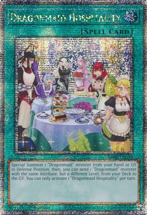Dragonmaid Hospitality (Alternate Art) (Quarter Century Secret Rare) (RA03-EN068) - Quarter Century Bonanza 1st Edition - Premium Yugioh Single from Konami - Just $15.62! Shop now at Game Crave Tournament Store