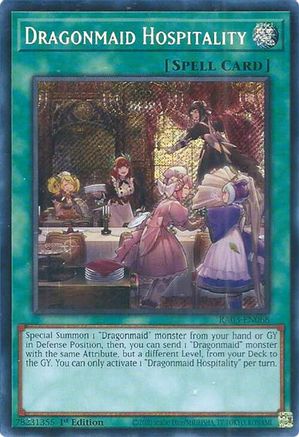 Dragonmaid Hospitality (Secret Rare) (RA03-EN068) - Quarter Century Bonanza 1st Edition - Premium Yugioh Single from Konami - Just $0.25! Shop now at Game Crave Tournament Store