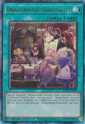 Dragonmaid Hospitality (PUR) (RA03-EN068) - Quarter Century Bonanza 1st Edition - Premium Yugioh Single from Konami - Just $0.25! Shop now at Game Crave Tournament Store
