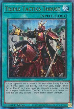 Triple Tactics Thrust (PUR) (RA03-EN072) - Quarter Century Bonanza 1st Edition - Premium Yugioh Single from Konami - Just $13.31! Shop now at Game Crave Tournament Store